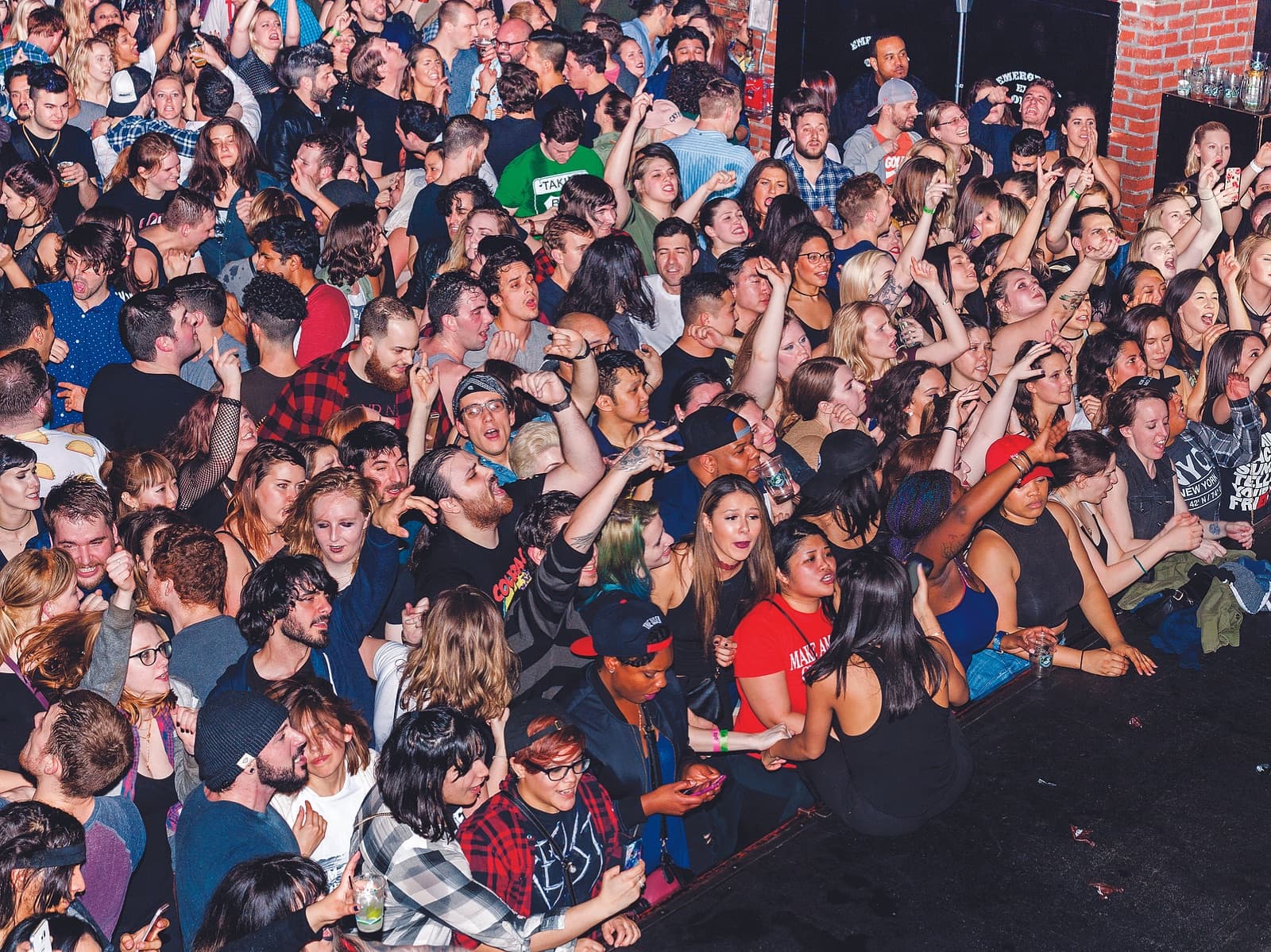Packed floor singing along at Emo Night, Brooklyn